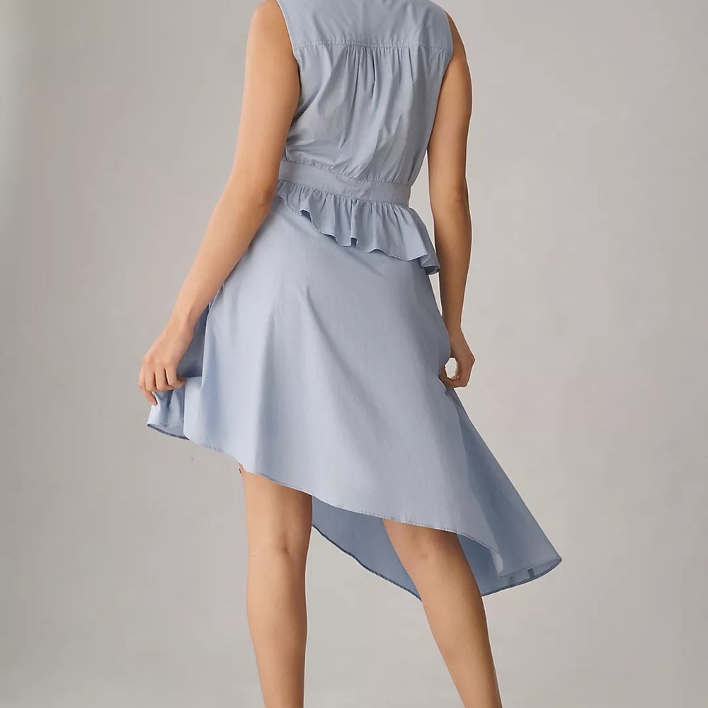 Anthropologie Maeve Light Blue Asymmetrical Dress - Picture 2 of 7